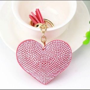 Love Heart Keychain for Bags - Pink
